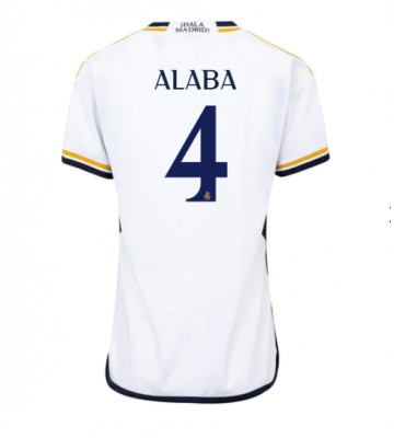 Lacne Ženy Futbalové dres Real Madrid David Alaba #4 2023-24 Krátky Rukáv - Domáci